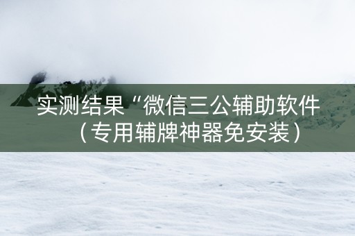 实测结果“微信三公辅助软件（专用辅牌神器免安装）