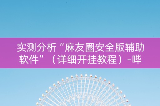 实测分析“麻友圈安全版辅助软件”（详细开挂教程）-哔哩哔哩