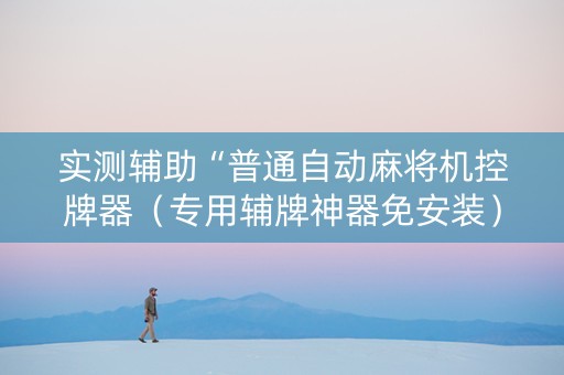 实测辅助“普通自动麻将机控牌器（专用辅牌神器免安装）