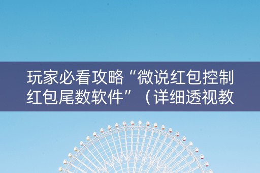玩家必看攻略“微说红包控制红包尾数软件”（详细透视教程）-哔哩哔哩