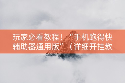 玩家必看教程！“手机跑得快辅助器通用版”（详细开挂教程）-哔哩哔哩