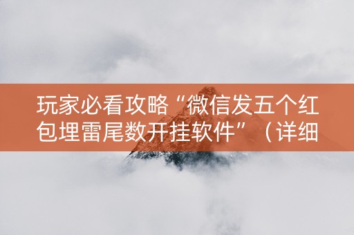 玩家必看攻略“微信发五个红包埋雷尾数开挂软件”（详细透视教程）-哔哩哔哩