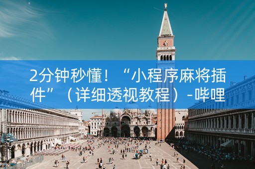 2分钟秒懂！“小程序麻将插件”（详细透视教程）-哔哩哔哩