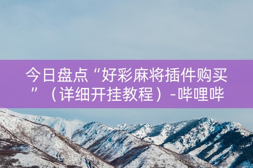 今日盘点“好彩麻将插件购买”（详细开挂教程）-哔哩哔哩