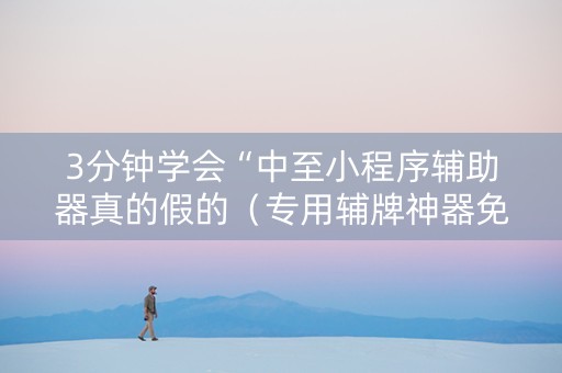 3分钟学会“中至小程序辅助器真的假的（专用辅牌神器免安装）
