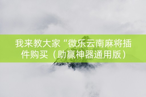 我来教大家“微乐云南麻将插件购买（助赢神器通用版）