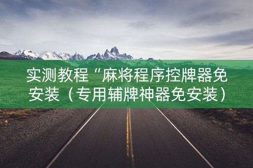 实测教程“麻将程序控牌器免安装（专用辅牌神器免安装）
