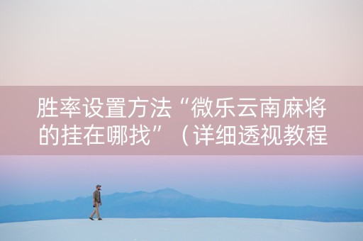 胜率设置方法“微乐云南麻将的挂在哪找”（详细透视教程）-哔哩哔哩