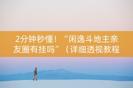 2分钟秒懂！“闲逸斗地主亲友圈有挂吗”（详细透视教程）-哔哩哔哩