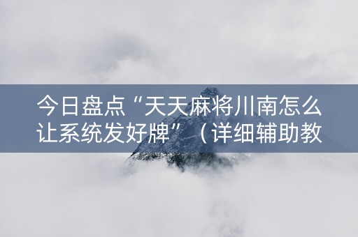 今日盘点“天天麻将川南怎么让系统发好牌”（详细辅助教程）-哔哩哔哩