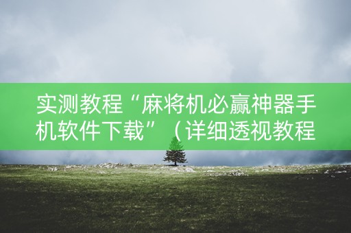 实测教程“麻将机必赢神器手机软件下载”（详细透视教程）-哔哩哔哩