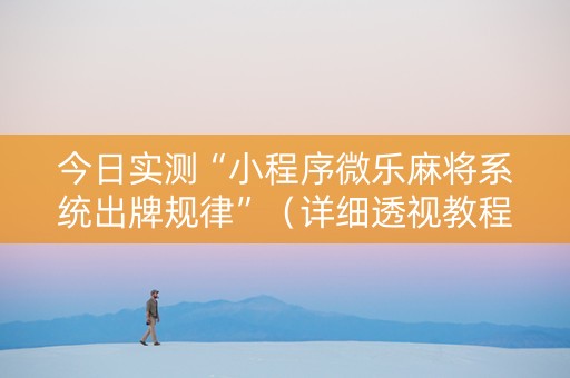 今日实测“小程序微乐麻将系统出牌规律”（详细透视教程）-哔哩哔哩