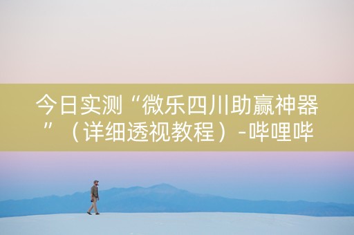 今日实测“微乐四川助赢神器”（详细透视教程）-哔哩哔哩