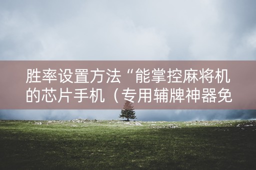 胜率设置方法“能掌控麻将机的芯片手机（专用辅牌神器免安装）