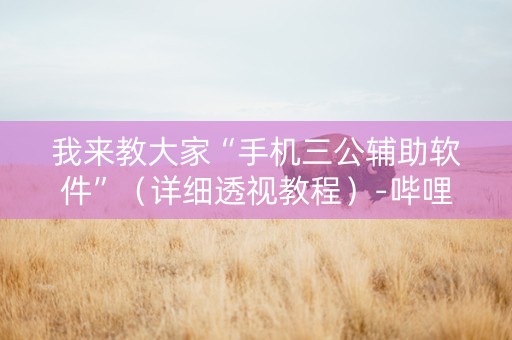 我来教大家“手机三公辅助软件”（详细透视教程）-哔哩哔哩