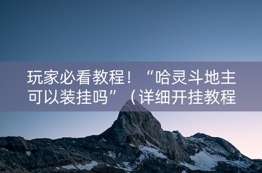 玩家必看教程！“哈灵斗地主可以装挂吗”（详细开挂教程）-哔哩哔哩
