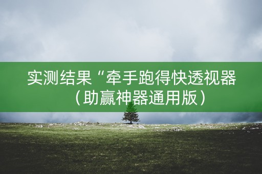 实测结果“牵手跑得快透视器（助赢神器通用版）