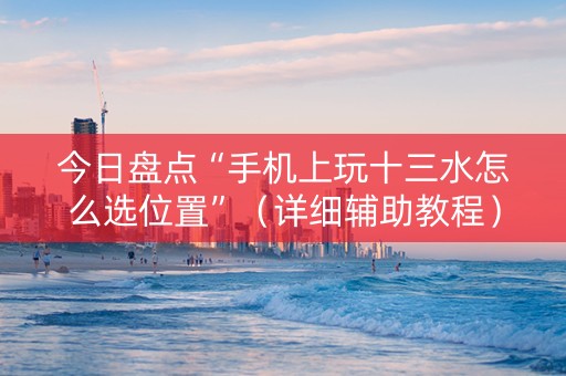 今日盘点“手机上玩十三水怎么选位置”（详细辅助教程）-哔哩哔哩