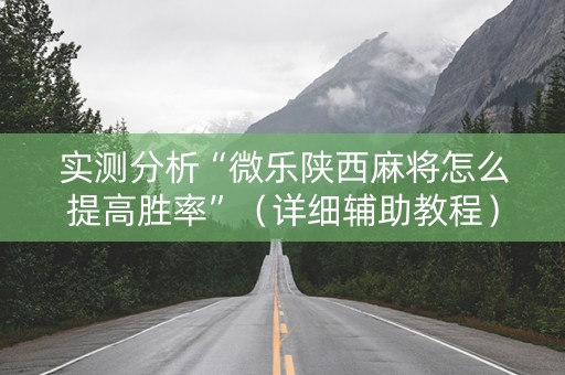 实测分析“微乐陕西麻将怎么提高胜率”（详细辅助教程）-哔哩哔哩