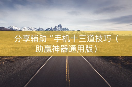 分享辅助“手机十三道技巧（助赢神器通用版）