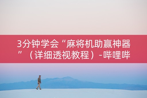 3分钟学会“麻将机助赢神器”（详细透视教程）-哔哩哔哩