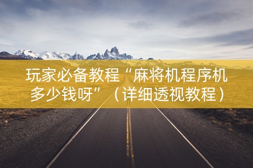 玩家必备教程“麻将机程序机多少钱呀”（详细透视教程）-哔哩哔哩