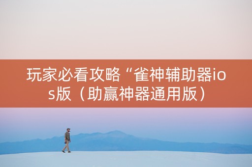 玩家必看攻略“雀神辅助器ios版（助赢神器通用版）