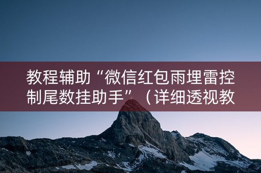 教程辅助“微信红包雨埋雷控制尾数挂助手”（详细透视教程）-哔哩哔哩