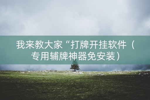 我来教大家“打牌开挂软件（专用辅牌神器免安装）