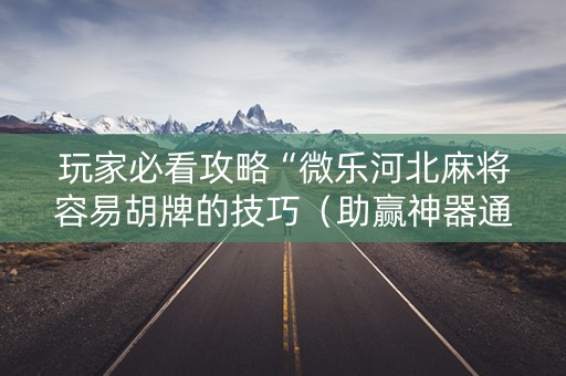 玩家必看攻略“微乐河北麻将容易胡牌的技巧（助赢神器通用版）