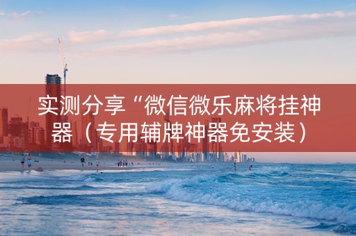 实测分享“微信微乐麻将挂神器（专用辅牌神器免安装）