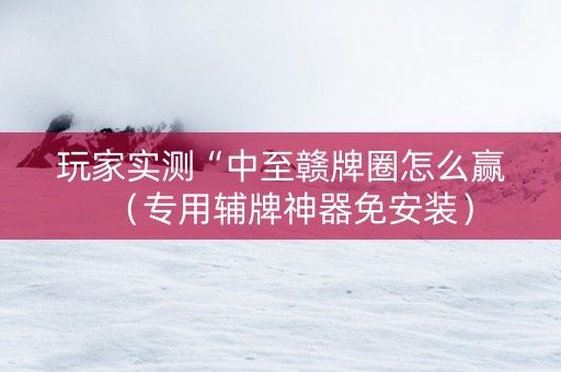 玩家实测“中至赣牌圈怎么赢（专用辅牌神器免安装）