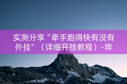 实测分享“牵手跑得快有没有外挂”（详细开挂教程）-哔哩哔哩