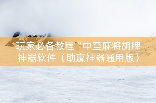玩家必备教程“中至麻将胡牌神器软件（助赢神器通用版）