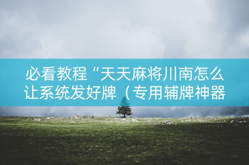 必看教程“天天麻将川南怎么让系统发好牌（专用辅牌神器免安装）