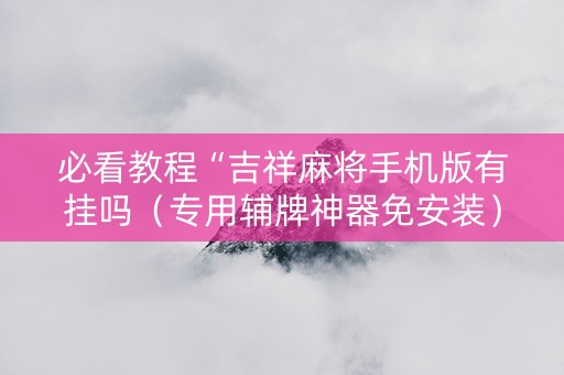 必看教程“吉祥麻将手机版有挂吗（专用辅牌神器免安装）