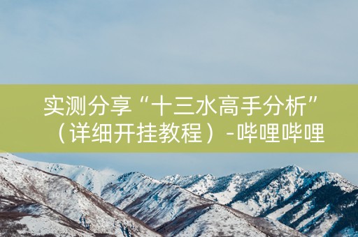 实测分享“十三水高手分析”（详细开挂教程）-哔哩哔哩