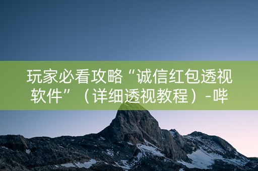 玩家必看攻略“诚信红包透视软件”（详细透视教程）-哔哩哔哩