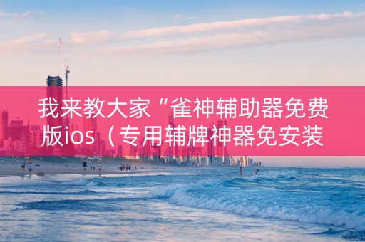 我来教大家“雀神辅助器免费版ios（专用辅牌神器免安装）