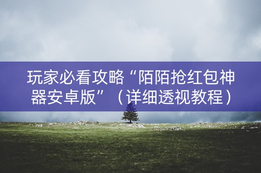 玩家必看攻略“陌陌抢红包神器安卓版”（详细透视教程）-哔哩哔哩