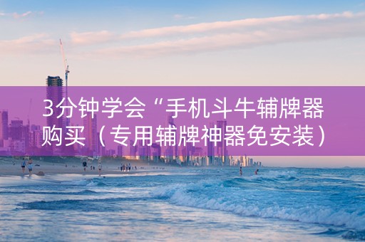 3分钟学会“手机斗牛辅牌器购买（专用辅牌神器免安装）