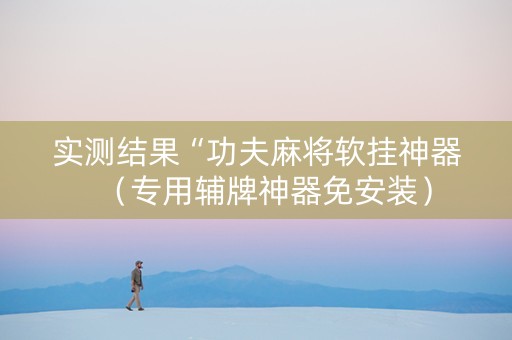 实测结果“功夫麻将软挂神器（专用辅牌神器免安装）