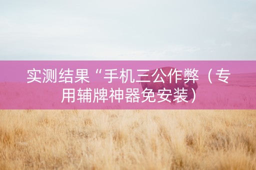 实测结果“手机三公作弊（专用辅牌神器免安装）