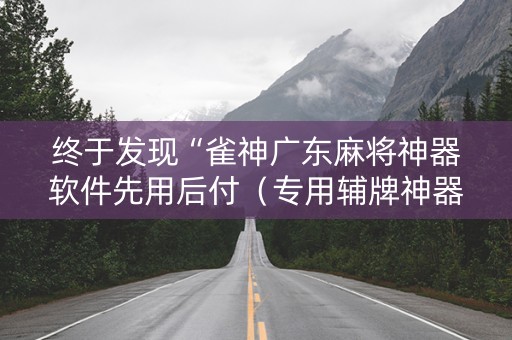 终于发现“雀神广东麻将神器软件先用后付（专用辅牌神器免安装）