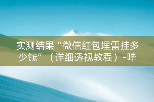 实测结果“微信红包埋雷挂多少钱”（详细透视教程）-哔哩哔哩