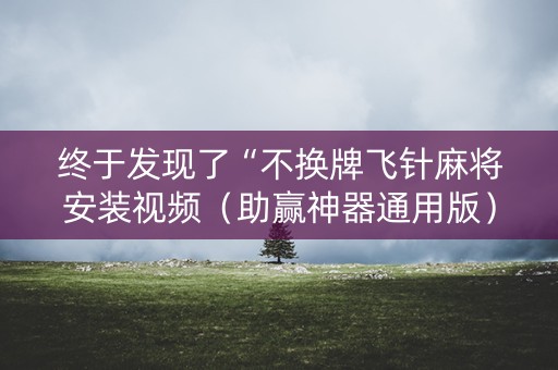 终于发现了“不换牌飞针麻将安装视频（助赢神器通用版）
