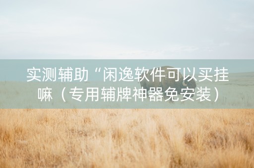 实测辅助“闲逸软件可以买挂嘛（专用辅牌神器免安装）