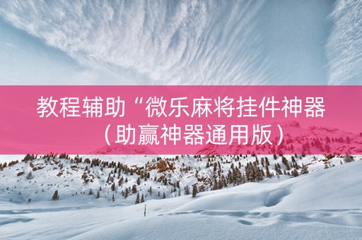 教程辅助“微乐麻将挂件神器（助赢神器通用版）
