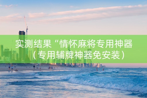 实测结果“情怀麻将专用神器（专用辅牌神器免安装）