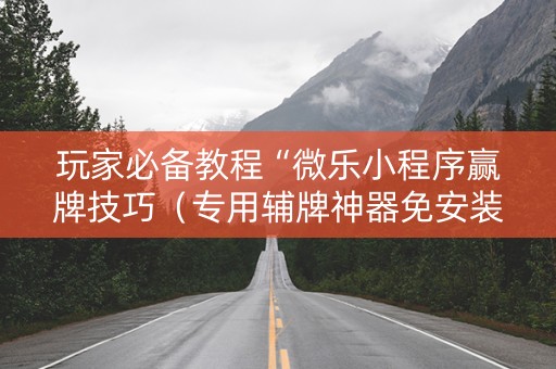 玩家必备教程“微乐小程序赢牌技巧（专用辅牌神器免安装）